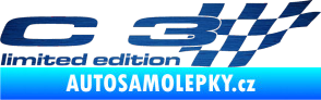 Samolepka C3 limited edition pravá škrábaný kov modrý