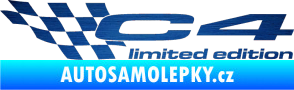 Samolepka C4 limited edition levá škrábaný kov modrý