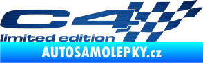 Samolepka C4 limited edition pravá škrábaný kov modrý