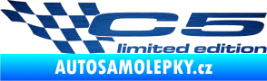 Samolepka C5 limited edition levá škrábaný kov modrý