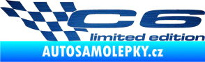 Samolepka C6 limited edition levá škrábaný kov modrý