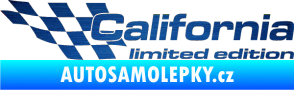 Samolepka California limited edition levá škrábaný kov modrý