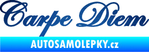 Samolepka Carpe diem nápis užívej dne škrábaný kov modrý