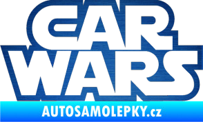 Samolepka CarWars - obrys škrábaný kov modrý