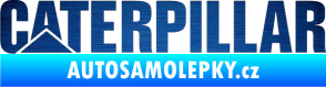 Samolepka Caterpillar - jedna barva škrábaný kov modrý