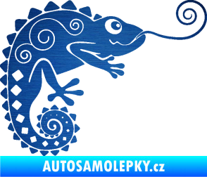 Samolepka Chameleon 004 pravá škrábaný kov modrý