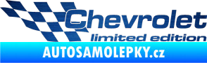 Samolepka Chevrolet limited edition levá škrábaný kov modrý