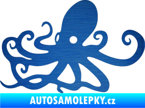 Samolepka Chobotnice 001 levá škrábaný kov modrý