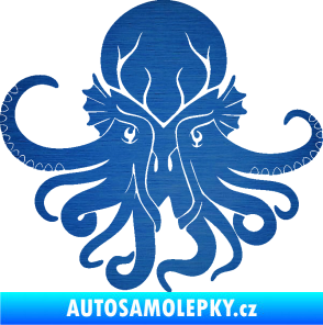 Samolepka Chobotnice 002 levá škrábaný kov modrý