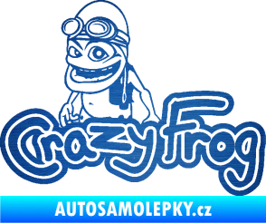 Samolepka Crazy frog 002 žabák škrábaný kov modrý