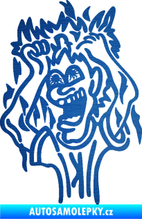 Samolepka Crazy man levá škrábaný kov modrý