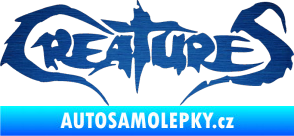 Samolepka Creatures škrábaný kov modrý
