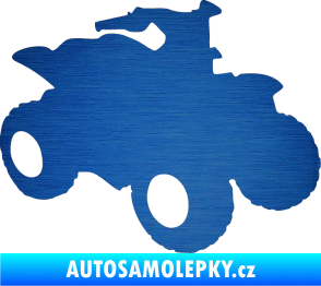 Samolepka Čtyřkolka 001 pravá škrábaný kov modrý