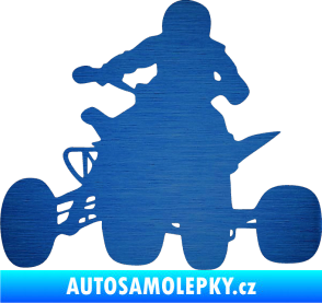 Samolepka Čtyřkolka 002 levá škrábaný kov modrý