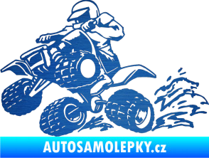 Samolepka Čtyřkolka 003 levá škrábaný kov modrý