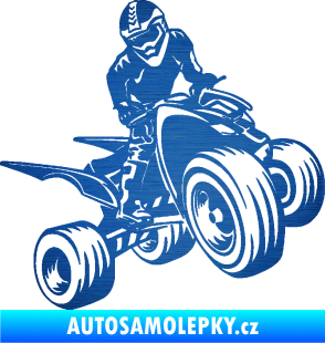 Samolepka Čtyřkolka 008 pravá škrábaný kov modrý