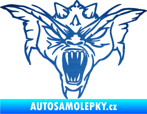 Samolepka Ďábel 003 pravá škrábaný kov modrý