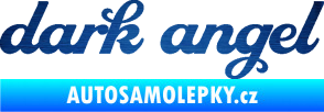 Samolepka Dark angel nápis škrábaný kov modrý