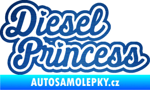 Samolepka Diesel princess nápis škrábaný kov modrý
