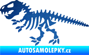Samolepka Dinosaurus kostra 001 levá škrábaný kov modrý