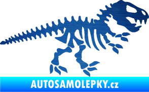 Samolepka Dinosaurus kostra 001 pravá škrábaný kov modrý