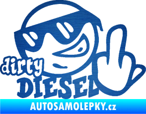 Samolepka Dirty diesel smajlík škrábaný kov modrý