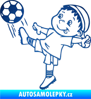 Samolepka Dítě v autě 022 levá fotbalista škrábaný kov modrý
