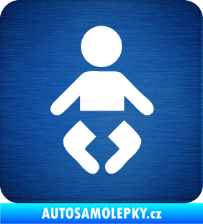 Samolepka Dítě v autě 093 symbol miminka škrábaný kov modrý
