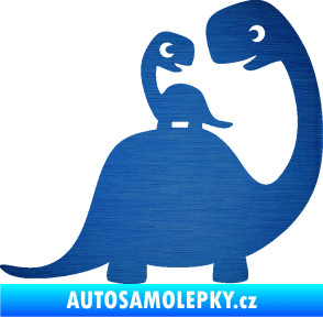 Samolepka Dítě v autě 105 pravá dinosaurus škrábaný kov modrý