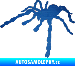 Samolepka Pavouk 013 - levá škrábaný kov modrý