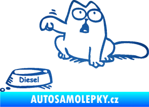 Samolepka Dolej diesel - levá škrábaný kov modrý