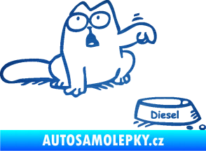 Samolepka Dolej diesel - pravá škrábaný kov modrý