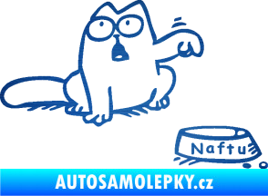 Samolepka Dolej naftu - pravá škrábaný kov modrý