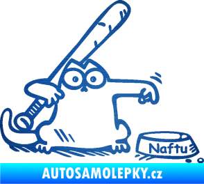 Samolepka Dolej naftu 002 pravá škrábaný kov modrý