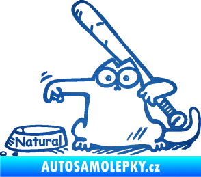 Samolepka Dolej natural levá škrábaný kov modrý