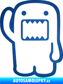 Samolepka Domo 001 levá hello škrábaný kov modrý