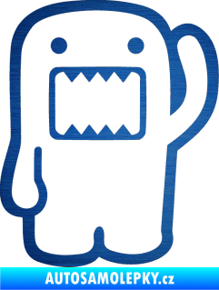 Samolepka Domo 001 pravá hello škrábaný kov modrý