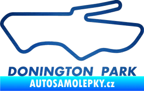 Samolepka Okruh Donington Park škrábaný kov modrý