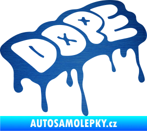 Samolepka Dope škrábaný kov modrý