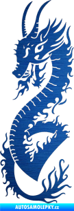 Samolepka Dragon 003 levá škrábaný kov modrý