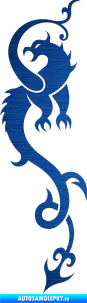 Samolepka Dragon 008 levá škrábaný kov modrý