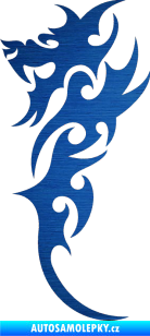Samolepka Dragon 009 levá škrábaný kov modrý