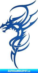 Samolepka Dragon 017 levá škrábaný kov modrý