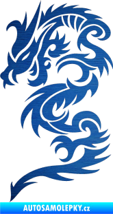 Samolepka Dragon 022 levá škrábaný kov modrý