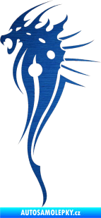 Samolepka Dragon 026 levá škrábaný kov modrý