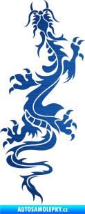 Samolepka Dragon 028 levá škrábaný kov modrý