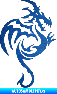 Samolepka Dragon 035 pravá škrábaný kov modrý