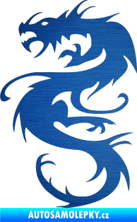 Samolepka Dragon 047 levá škrábaný kov modrý