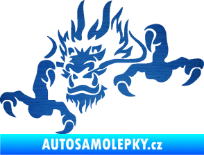 Samolepka Dragon 049 levá škrábaný kov modrý