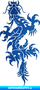 Samolepka Dragon 050 levá škrábaný kov modrý